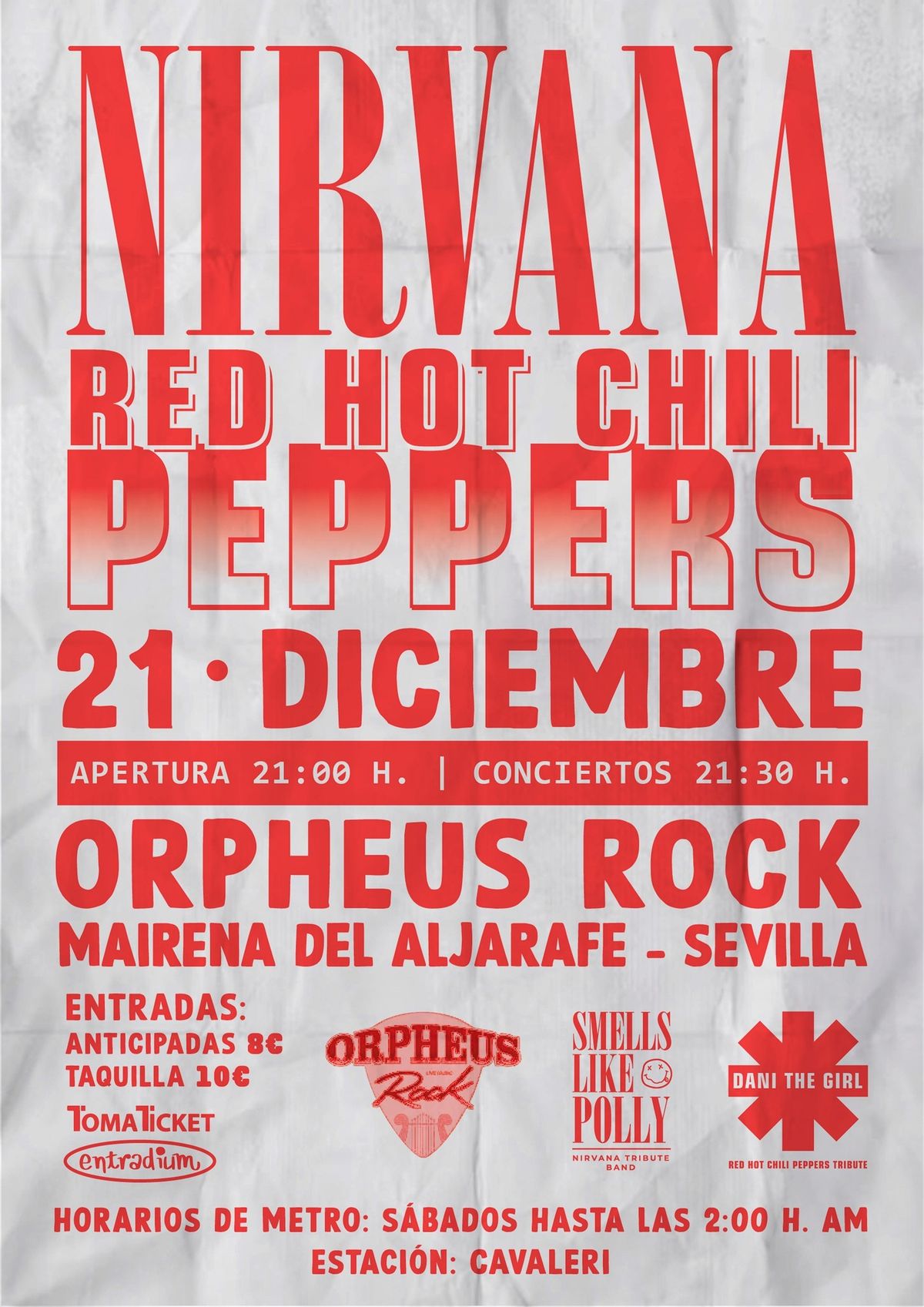 Tributos a Nirvana + Red Hot Chili Peppers en Orpheus - Mairena