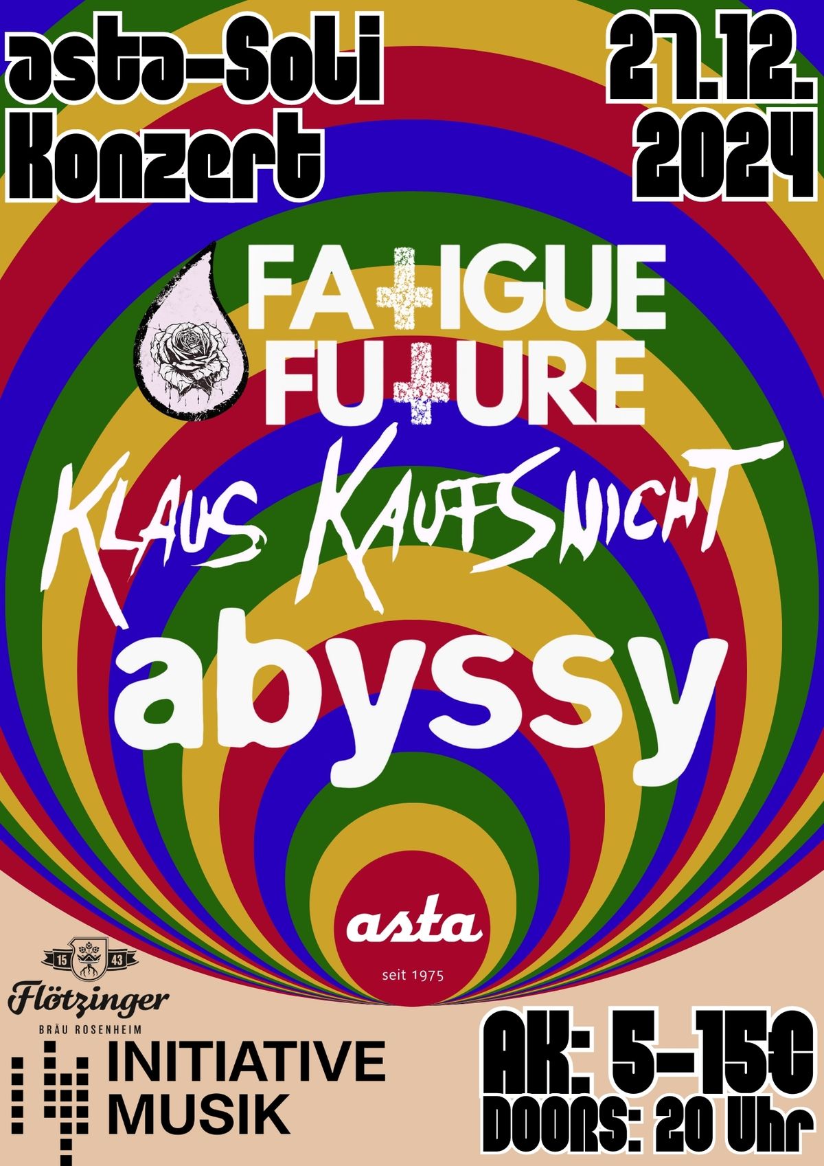 Soli-Konzert: Abyssy, Klauskaufsnicht & Fatigue Future