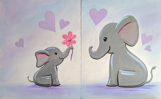 Mommy & Me Elephants Paint Event Jan 4th 3pm-5pm