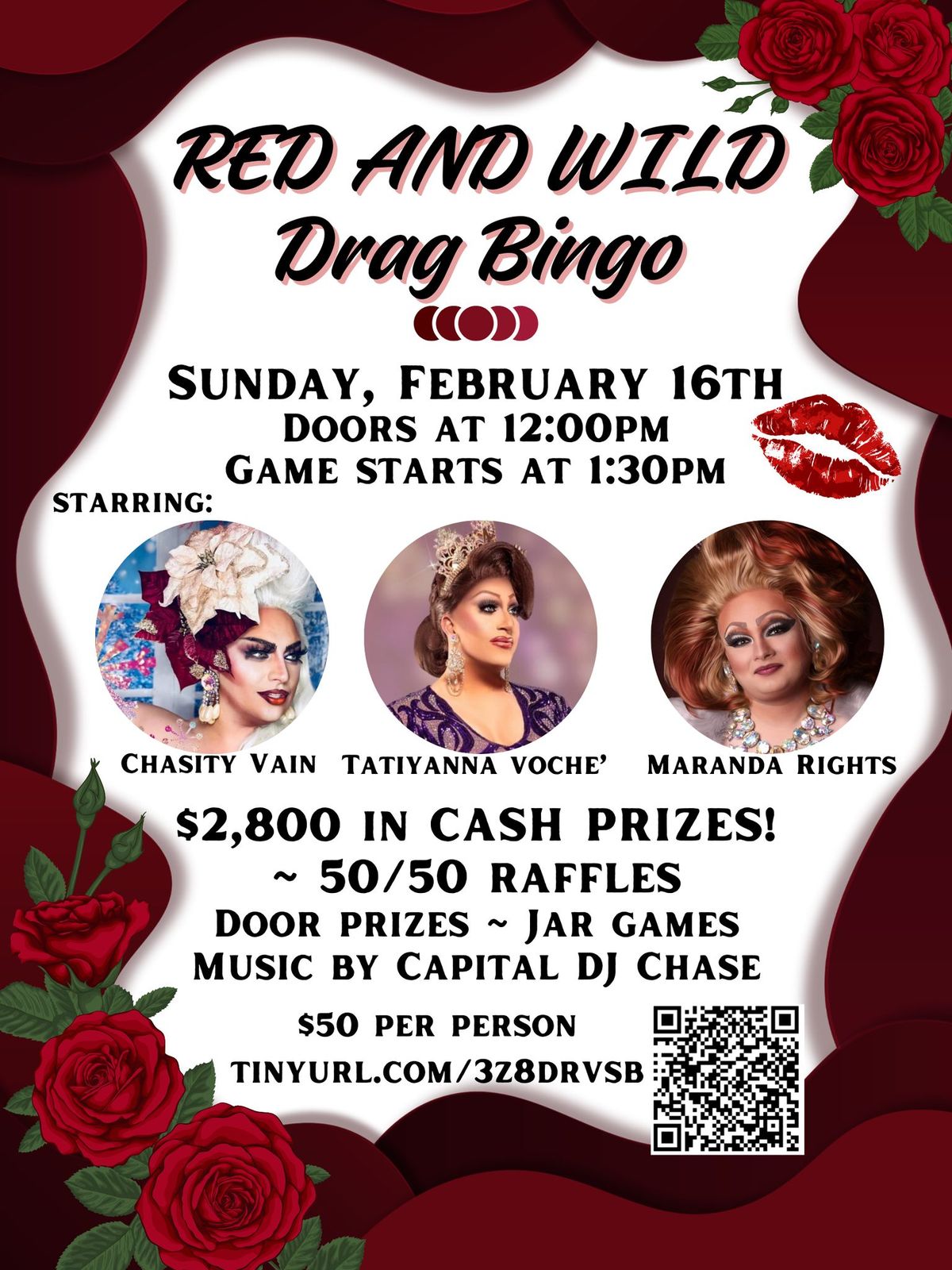 Red and Wild Drag Bingo