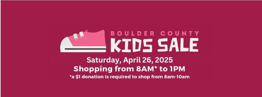 Boulder County Kids Sale - April 25 & 26