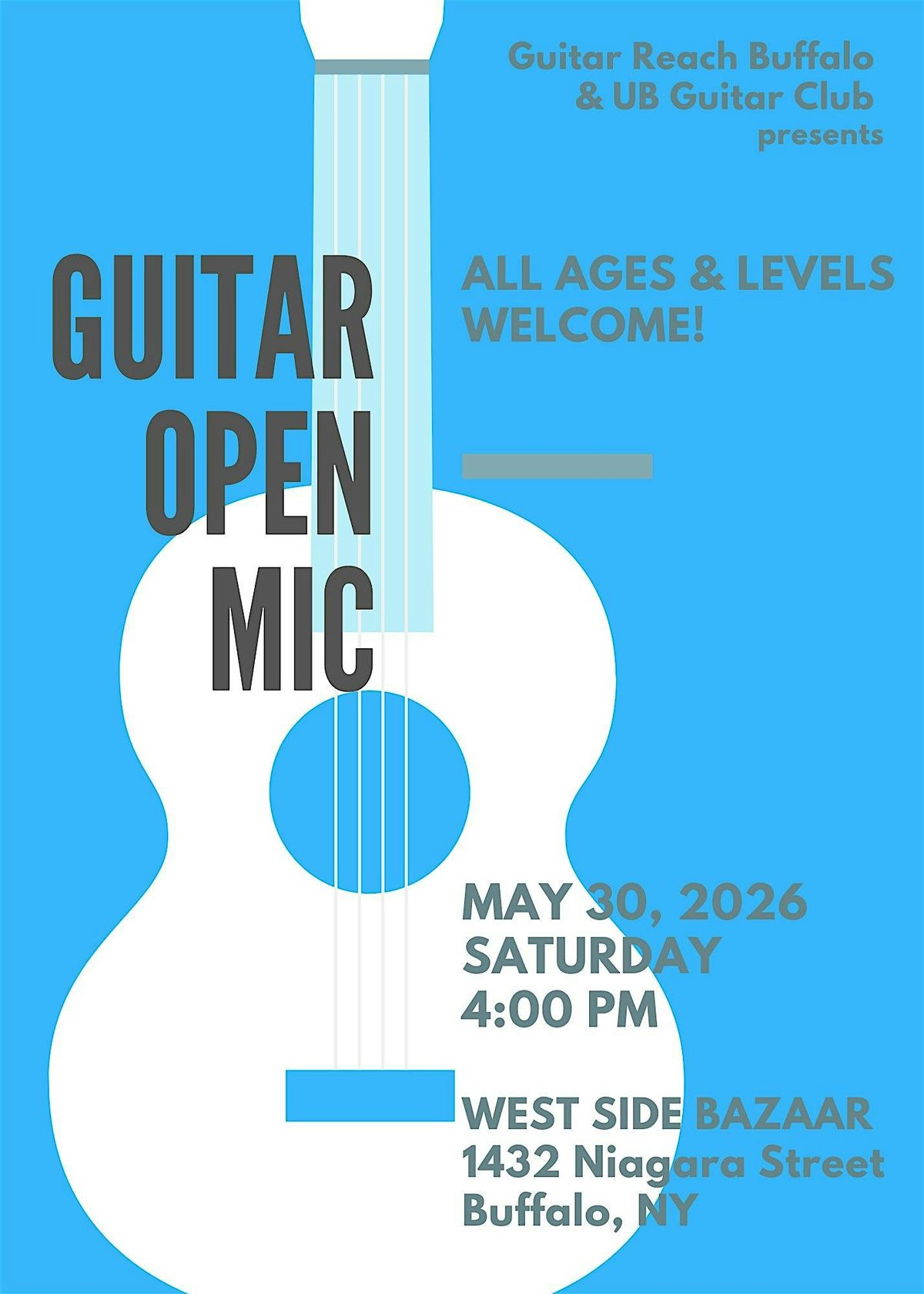 Acoustic Open Mic with UB Guitar Club & Guitar Reach Buffalo