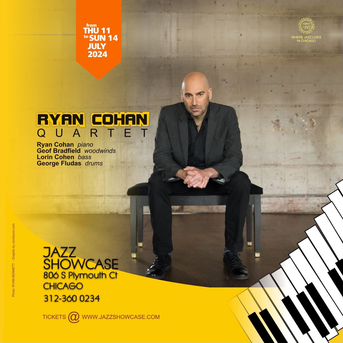 Ryan Cohan Quartet at Jazz Showcase