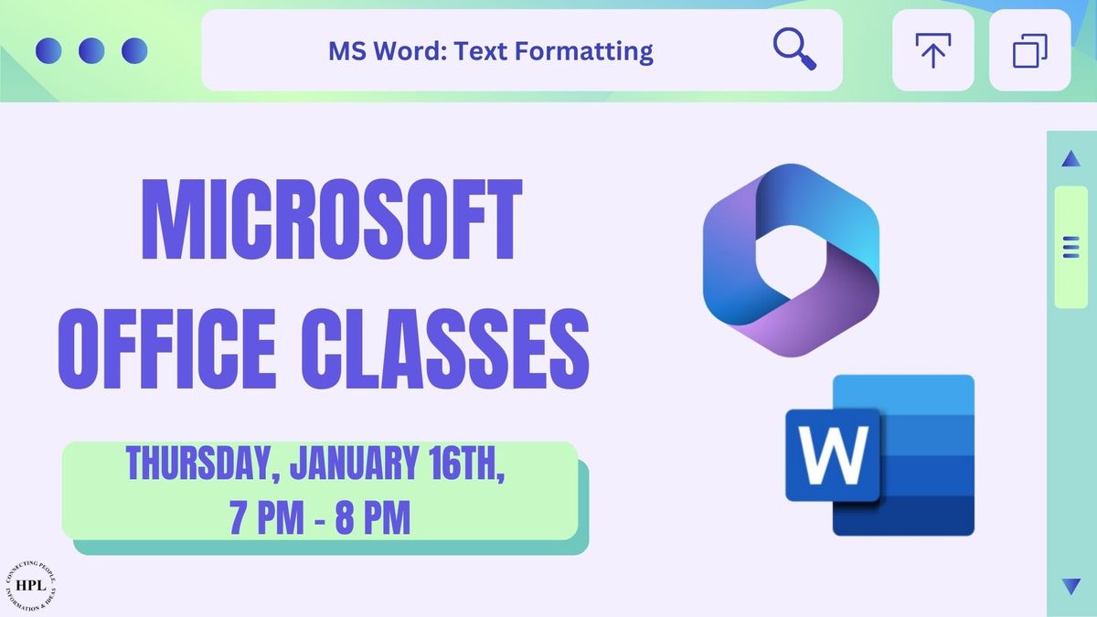 Microsoft 365 Classes: MS Word Text Formatting