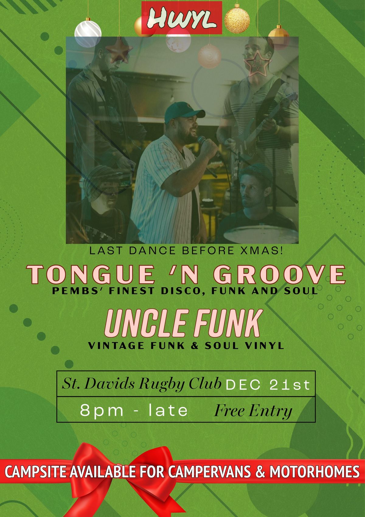 Last Dance Before Xmas! - Tongue 'n Groove & Unlce Funk @ St. Davids Rugby Club 