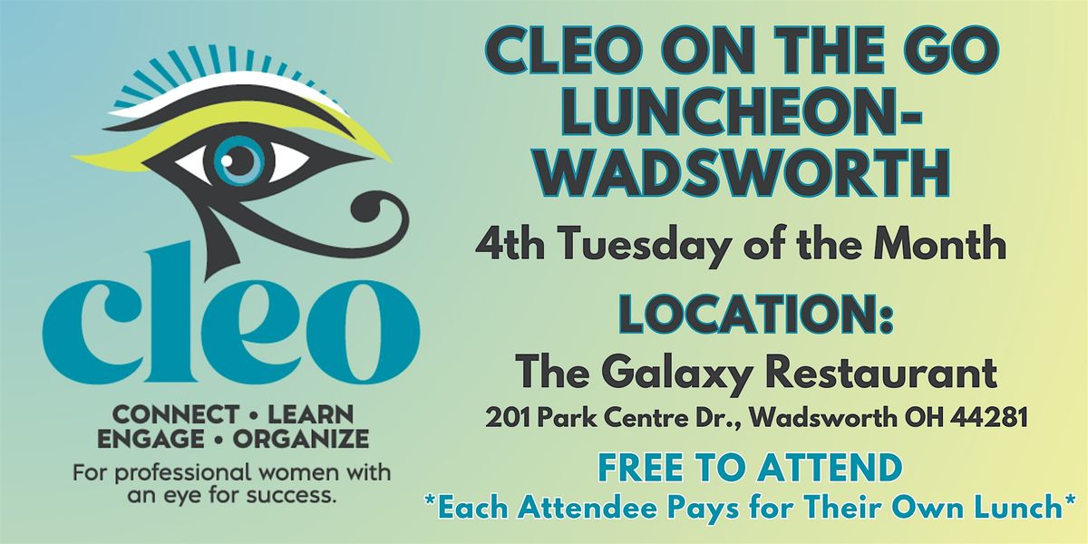 2026 CLEO on the Go Luncheons - Wadsworth