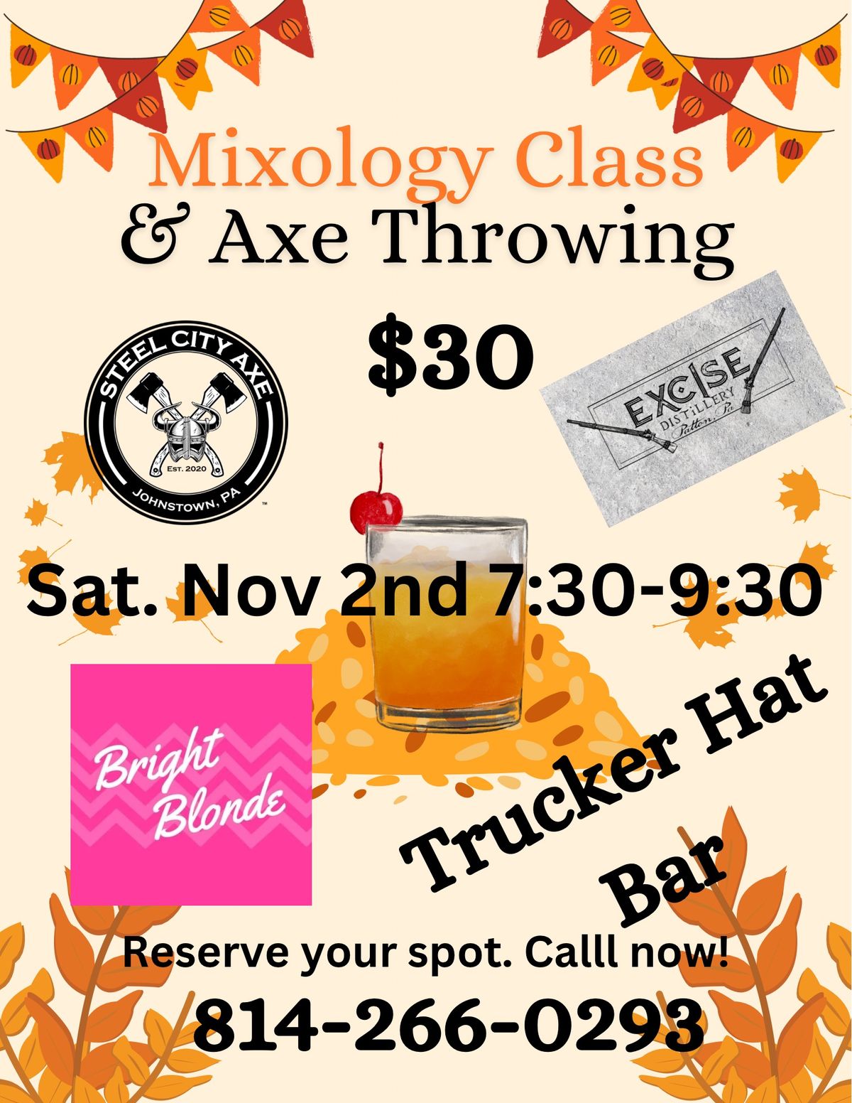 Mixology Class & Axe Throwing \/ Trucker Hat Bar