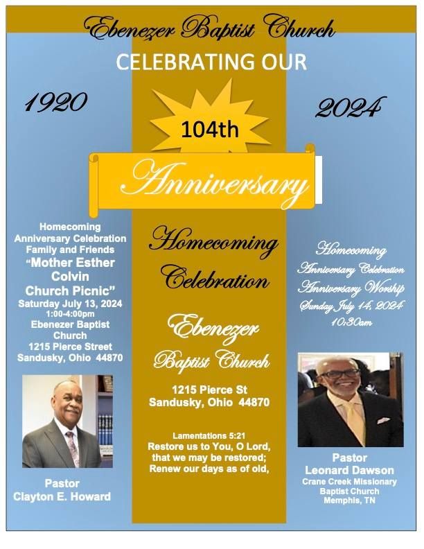 EBC 104th Church  Anniversary HomeComing