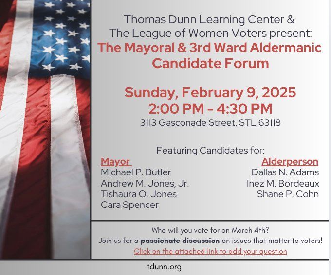 Candidate Forum: Mayoral and 3rd Ward Aldermanic