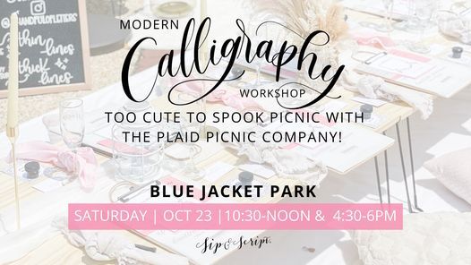 Too Cute to Spook: Calligraphy Picnic at Blue Jacket Park!