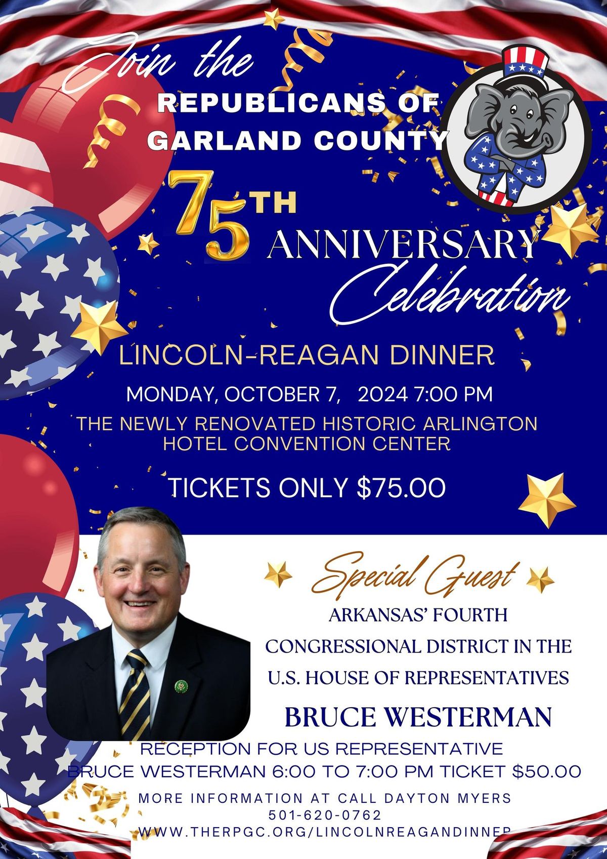 75th Anniversary Celebration Lincoln Reagan Fundraiser