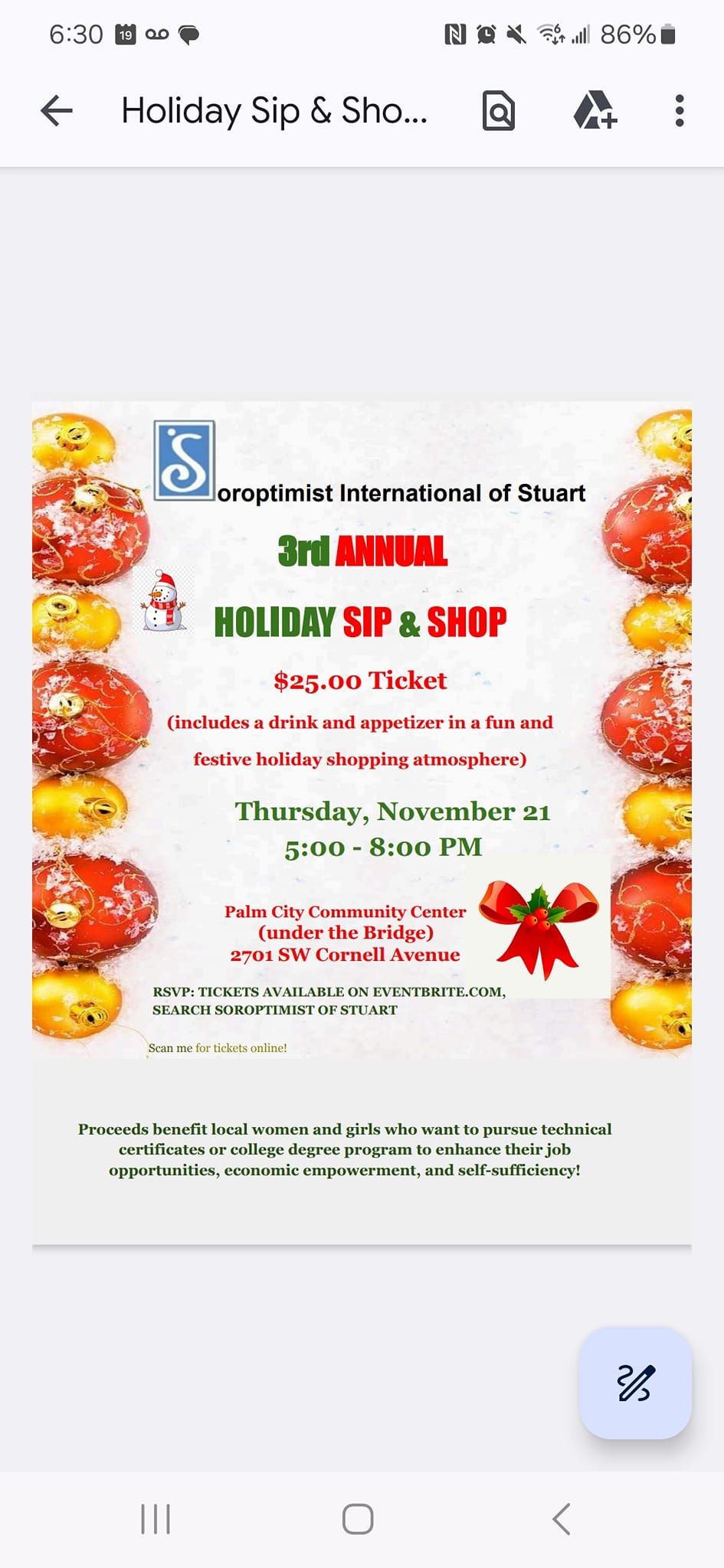 3rd Annual Holiday Sip and Shop