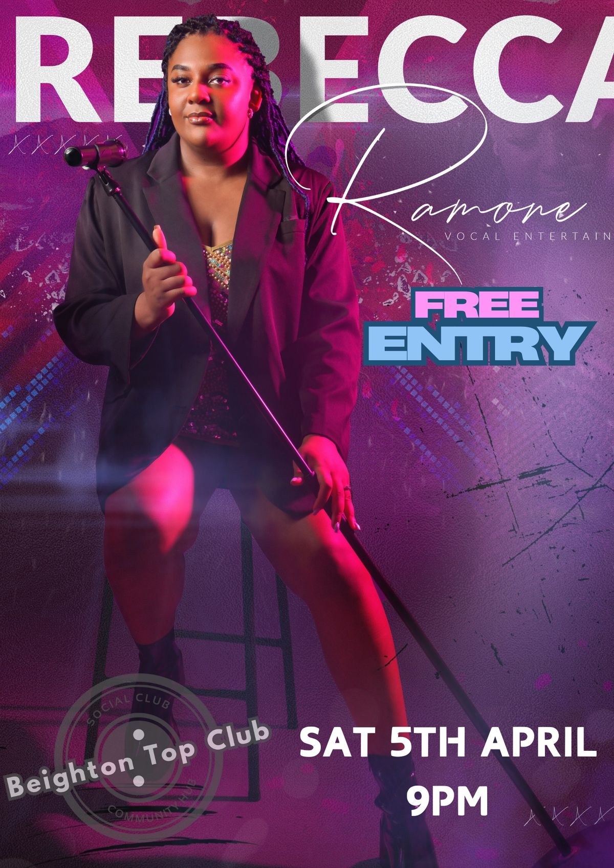 Rebecca Ramone - Vocal entertainer Sat 5th April from 9pm. FREE ENTRY