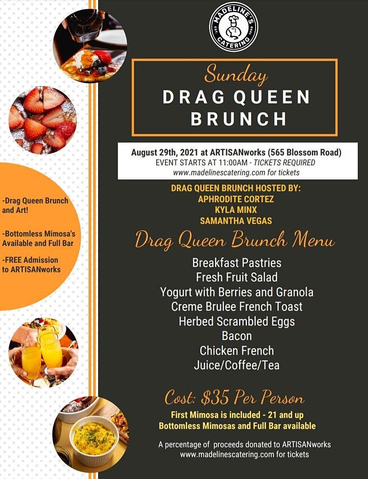 Madelines Catering Drag Queen Brunch at ARTISANworks August 29TH