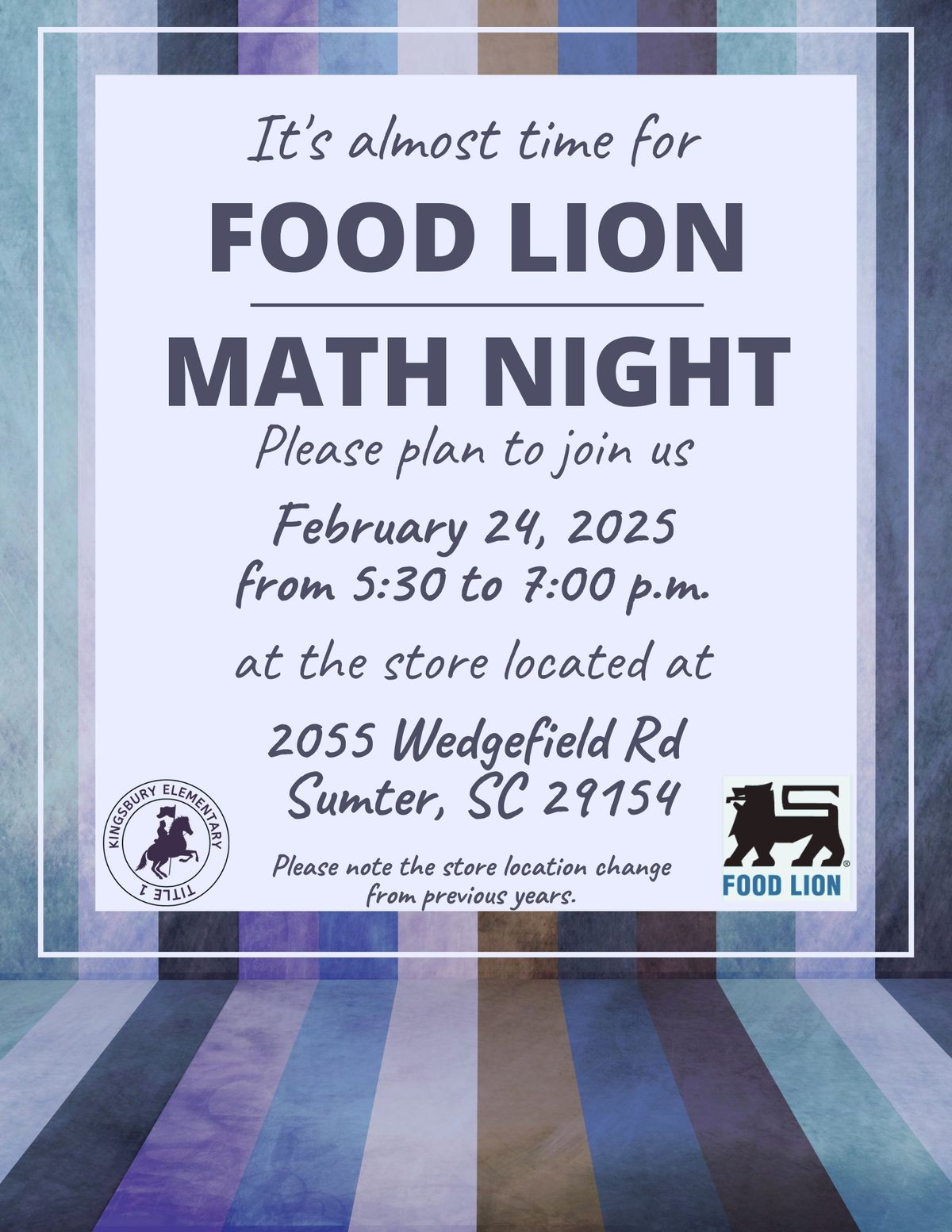 Food Lion Math Night