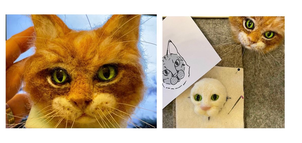 Needlefelting with Felt and Dandy - 4 wk Cat Head workshop \u2026 