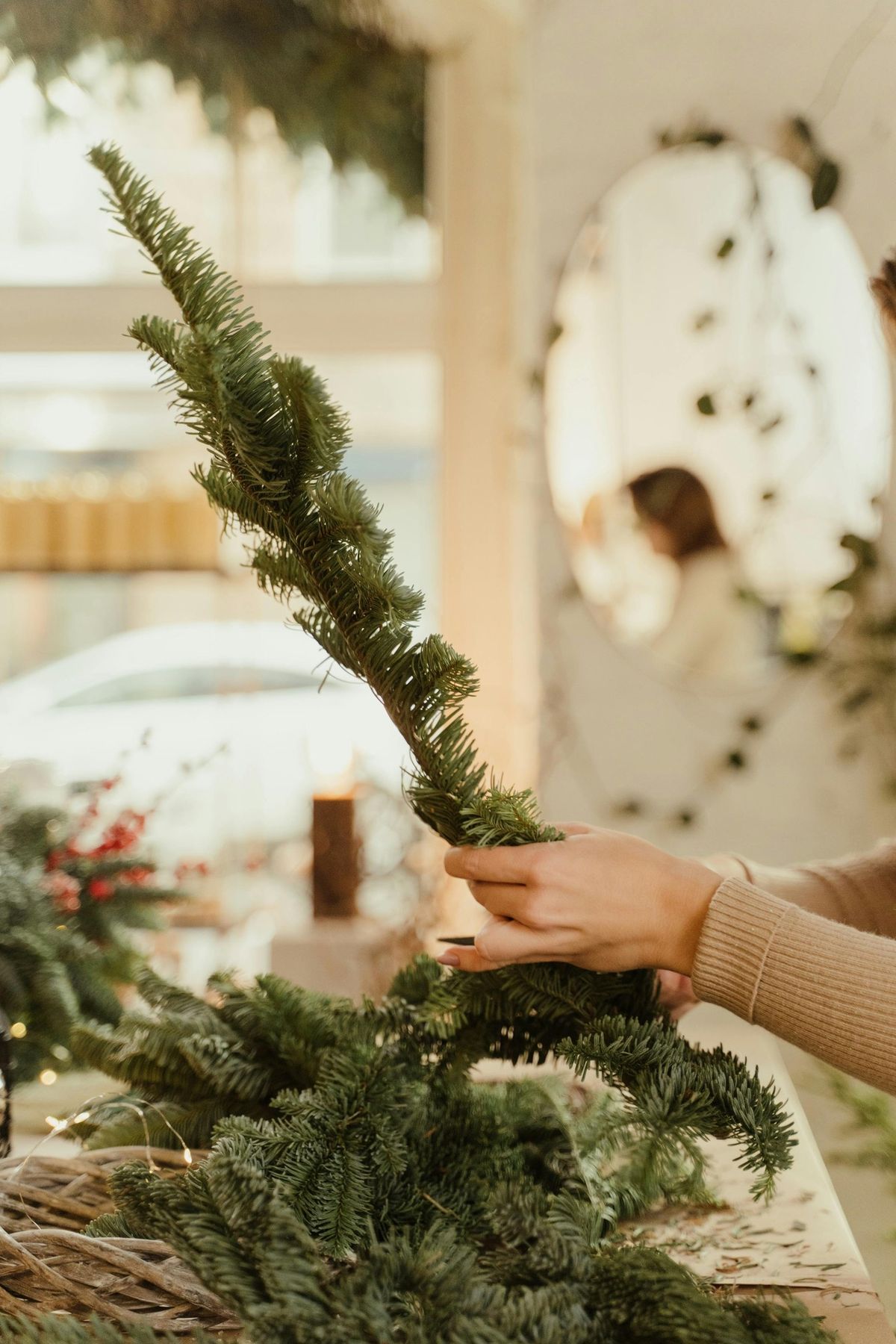 Flower Design Lesson Four:  Christmas Centerpiece