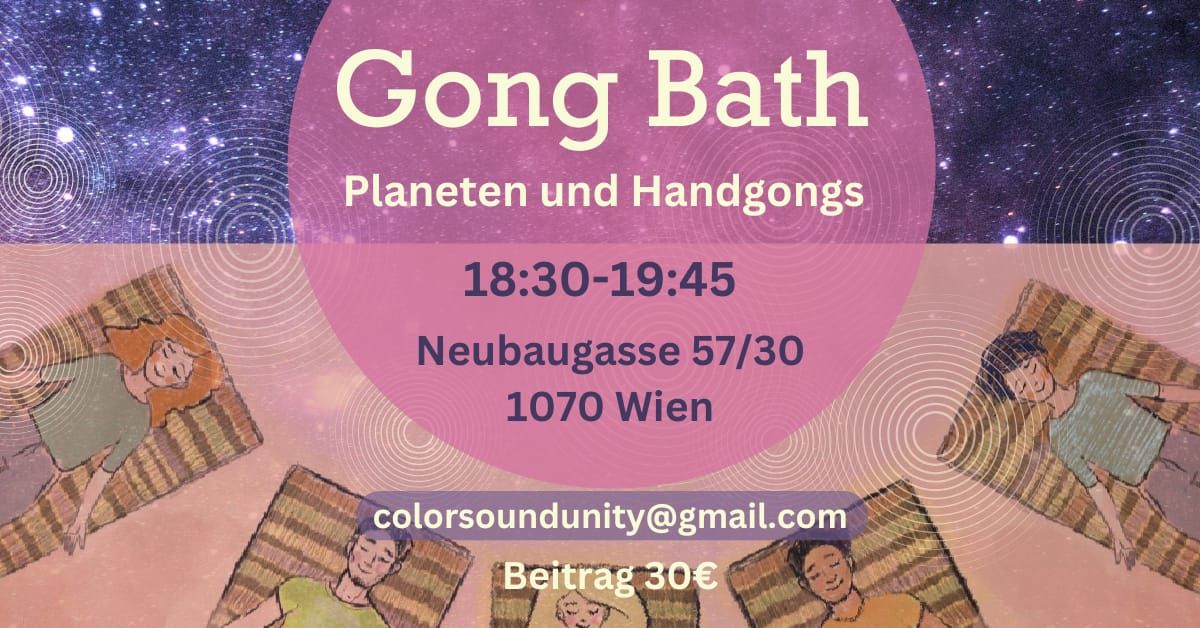 Gong Bath mit Planeten und Handgongs