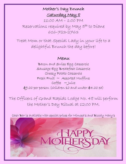 Mothers Day Brunch, Grand Rapids Elks Lodge No.48, 8 May 2021