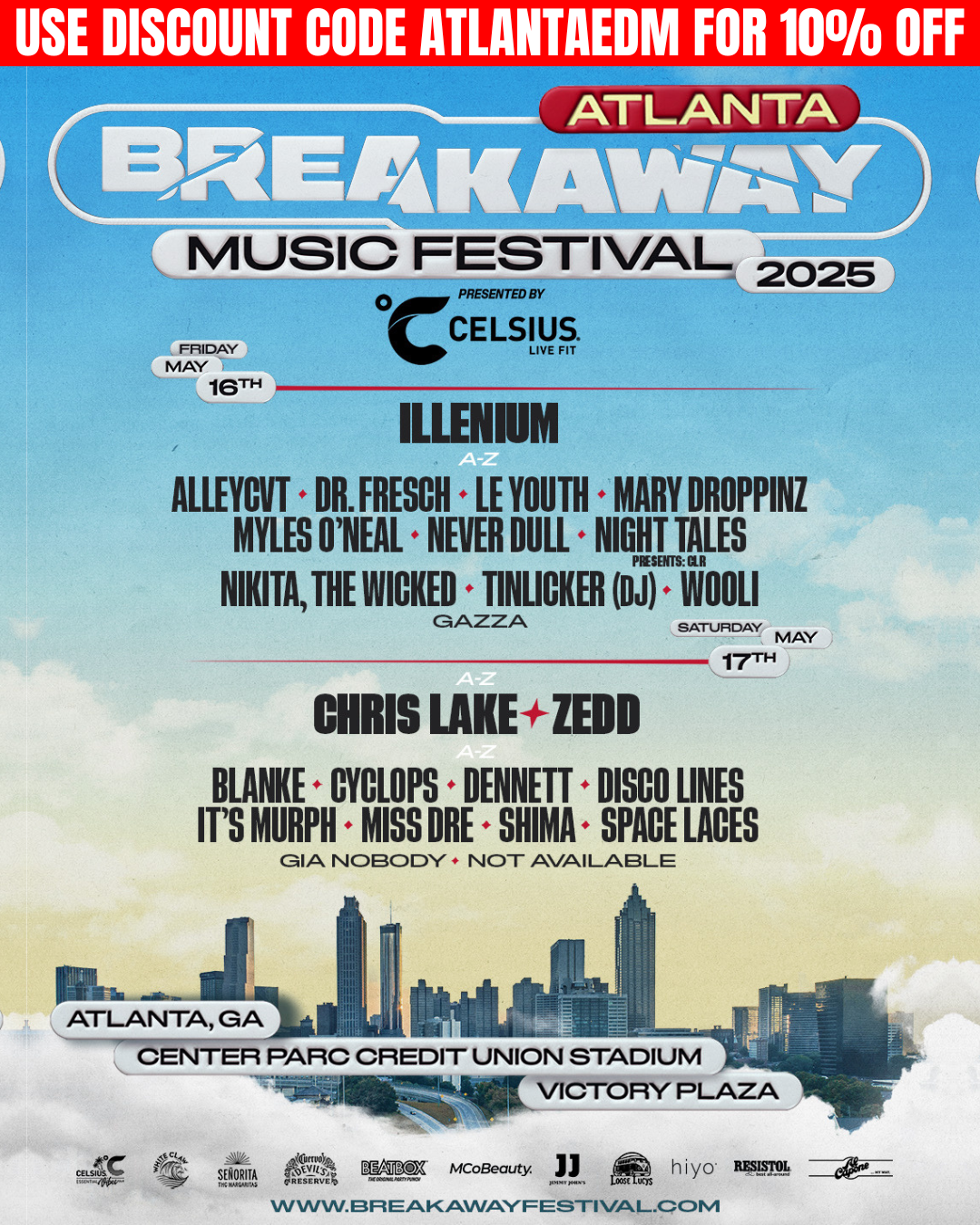 Breakaway Music Festival Atlanta - Saturday at Center Parc Credit Union Stadium