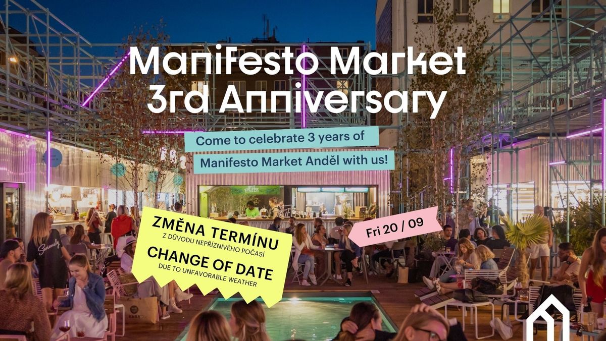 NEW DATE | Manifesto Market And\u011bl 3rd Anniversary Party | 70s Flower-Power Theme