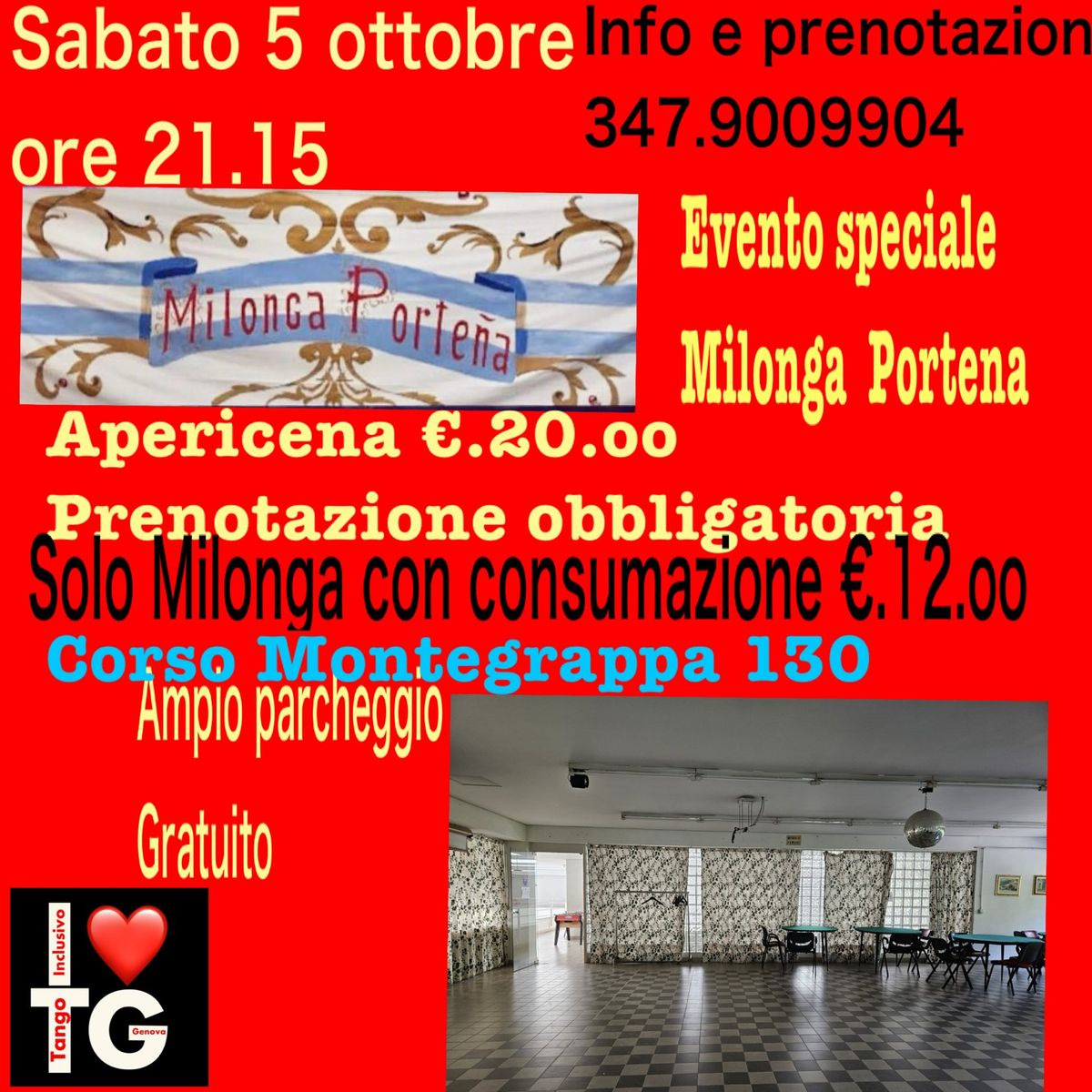 Milonga Porte\u00f1a evento speciale