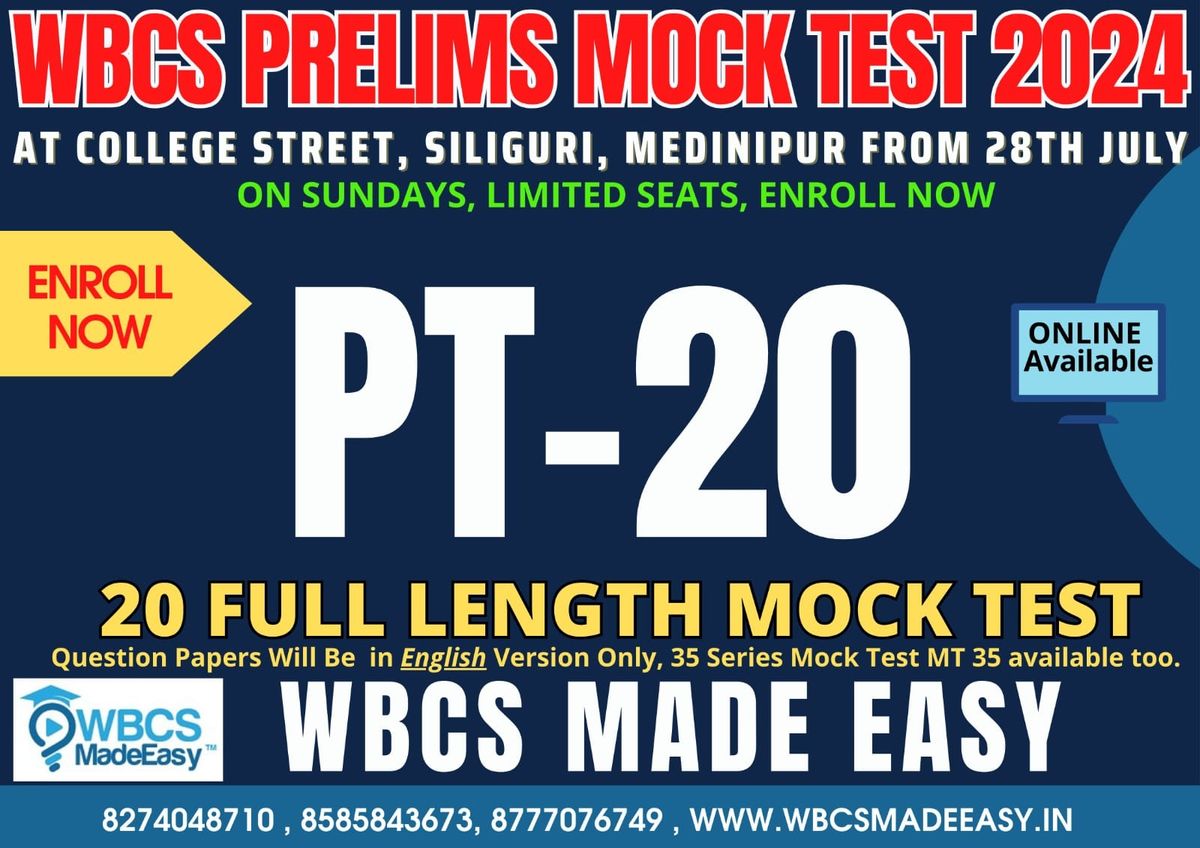 WBCS Preliminary Exam 2024 Mock Test