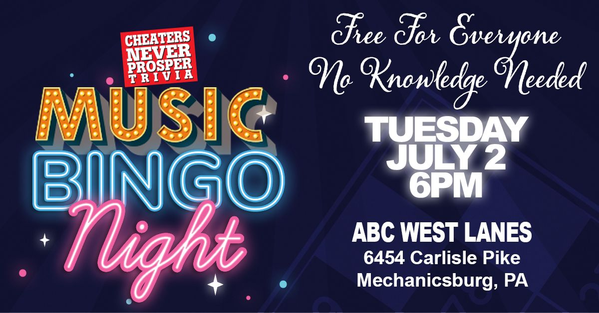Music Bingo at ABC West Lanes - Mechanicsburg
