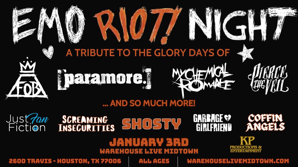 EMO RIOT NIGHT! at Warehouse Live Midtown Friday January 3, 2025