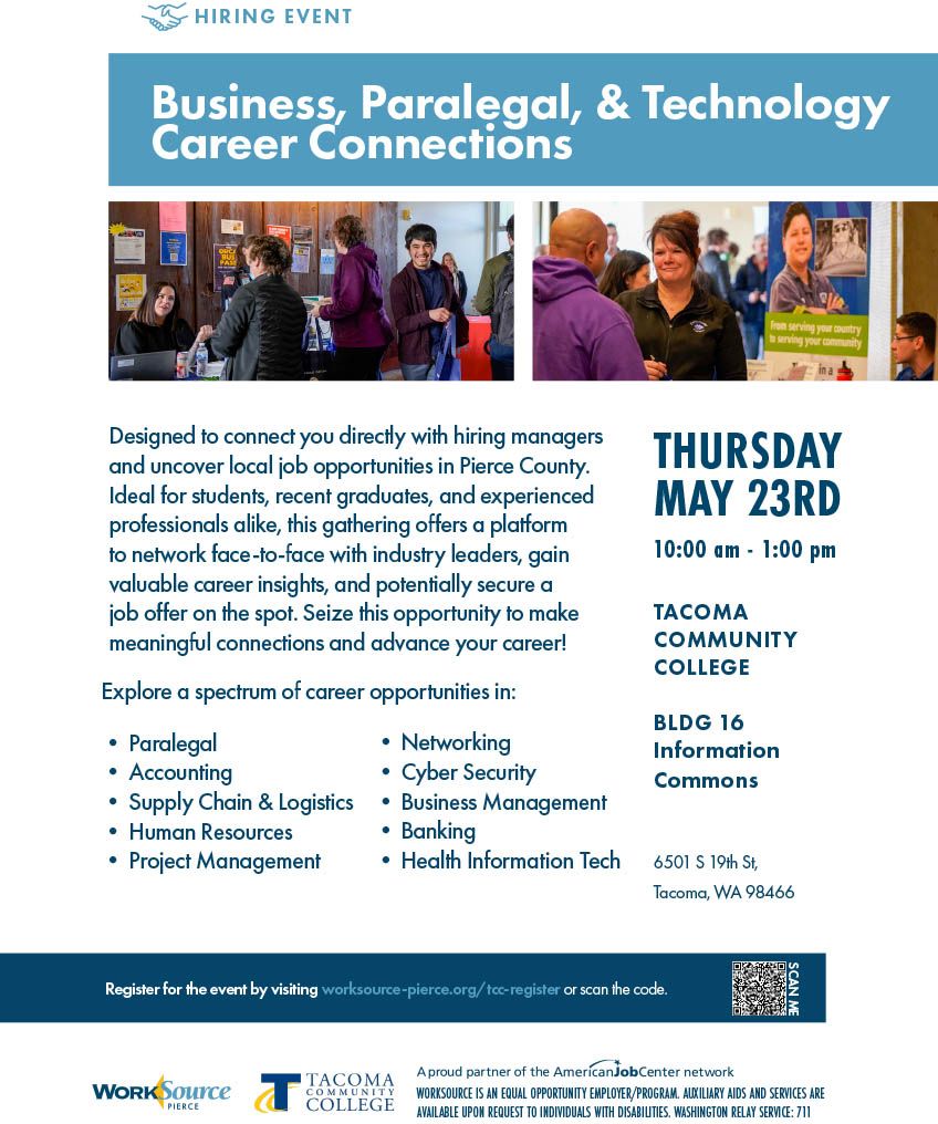 Business, Paralegal & Technology Career Connections Hiring Event 