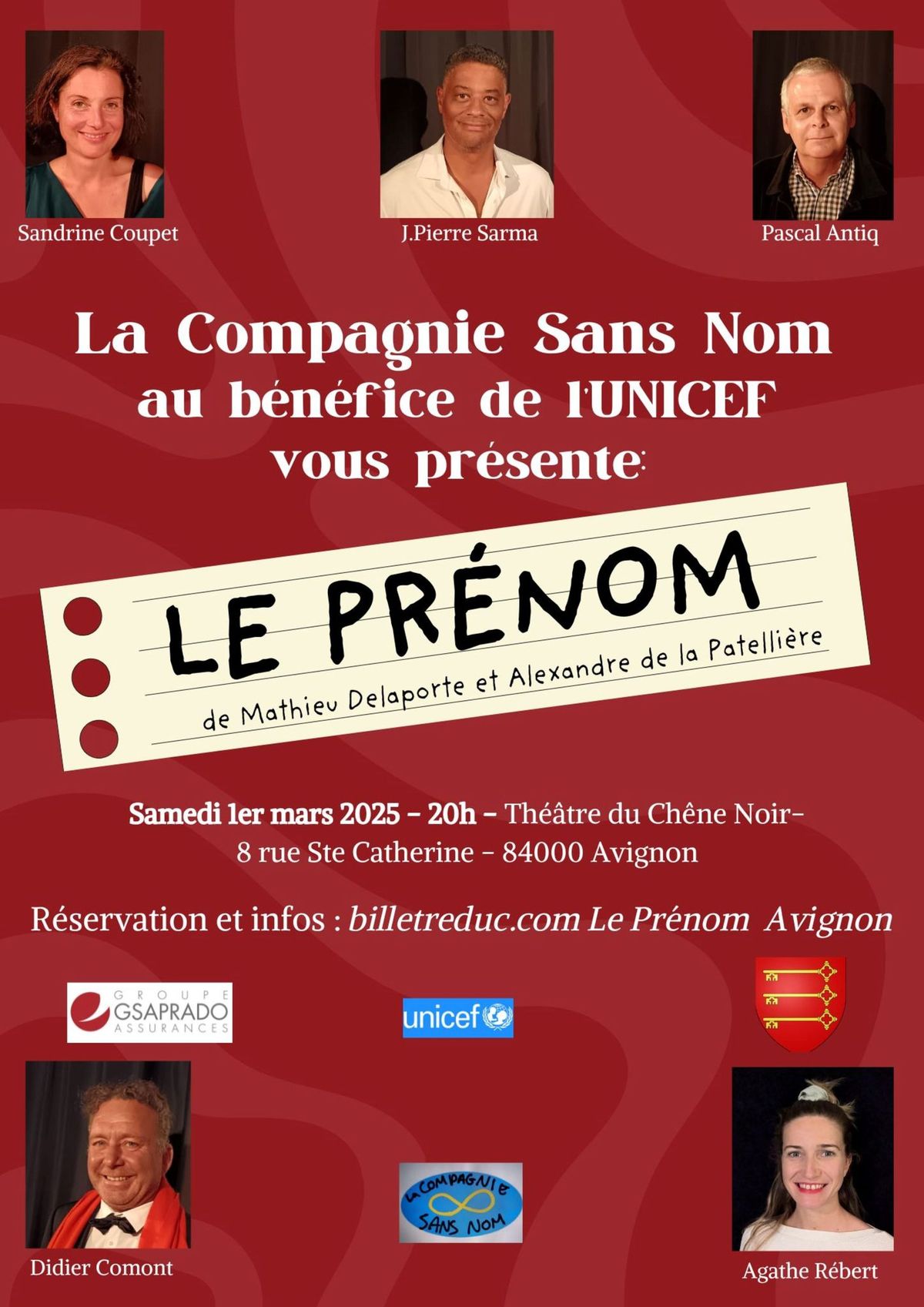 Le Pr\u00e9nom - Avignon - Au b\u00e9n\u00e9fice de l'UNICEF