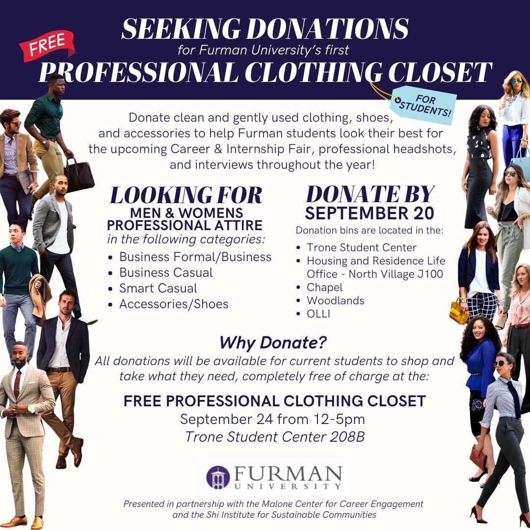 Free Professional Clothing Closet for Furman Students