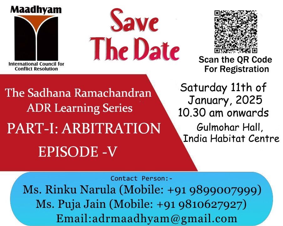 Sadhana Ramachandran ADR Learning Series - Episode V