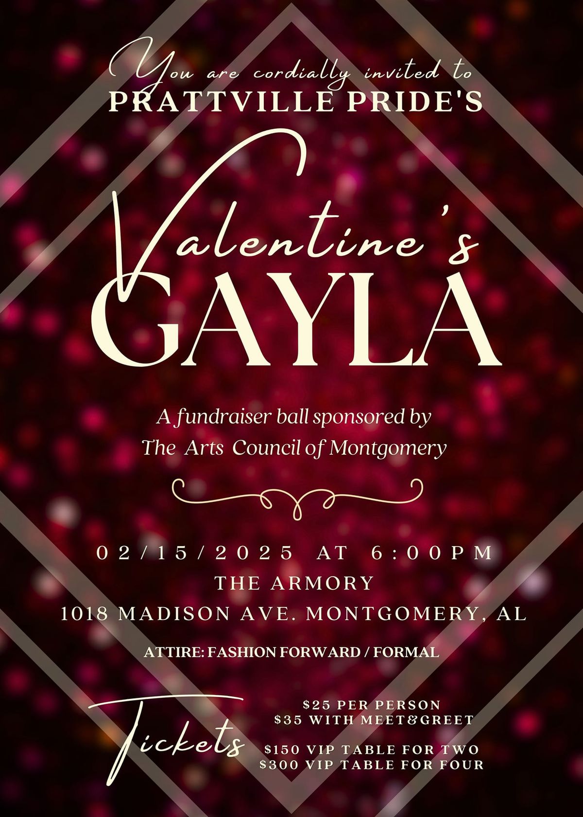 Valentine's Gayla ~ A fundraiser ball sponsored by Prattville Pride & The Arts Council of Montgomery