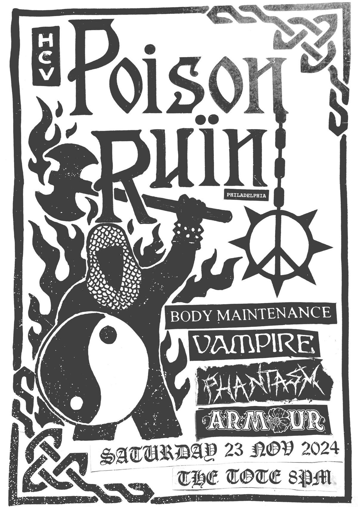 POISON RUIN, BODY MAINTENANCE, VAMPIRE, PHANTASM, ARMOUR @ THE TOTE