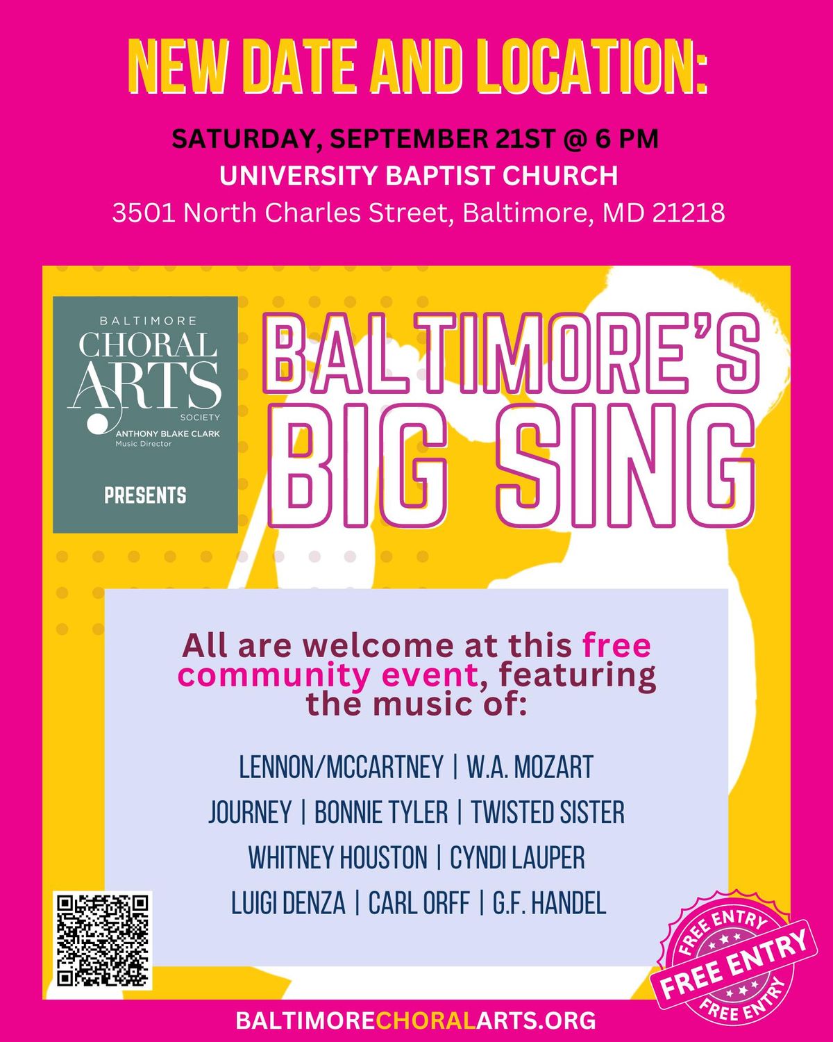 Baltimore's Big Sing - NEW DATE AND LOCATION