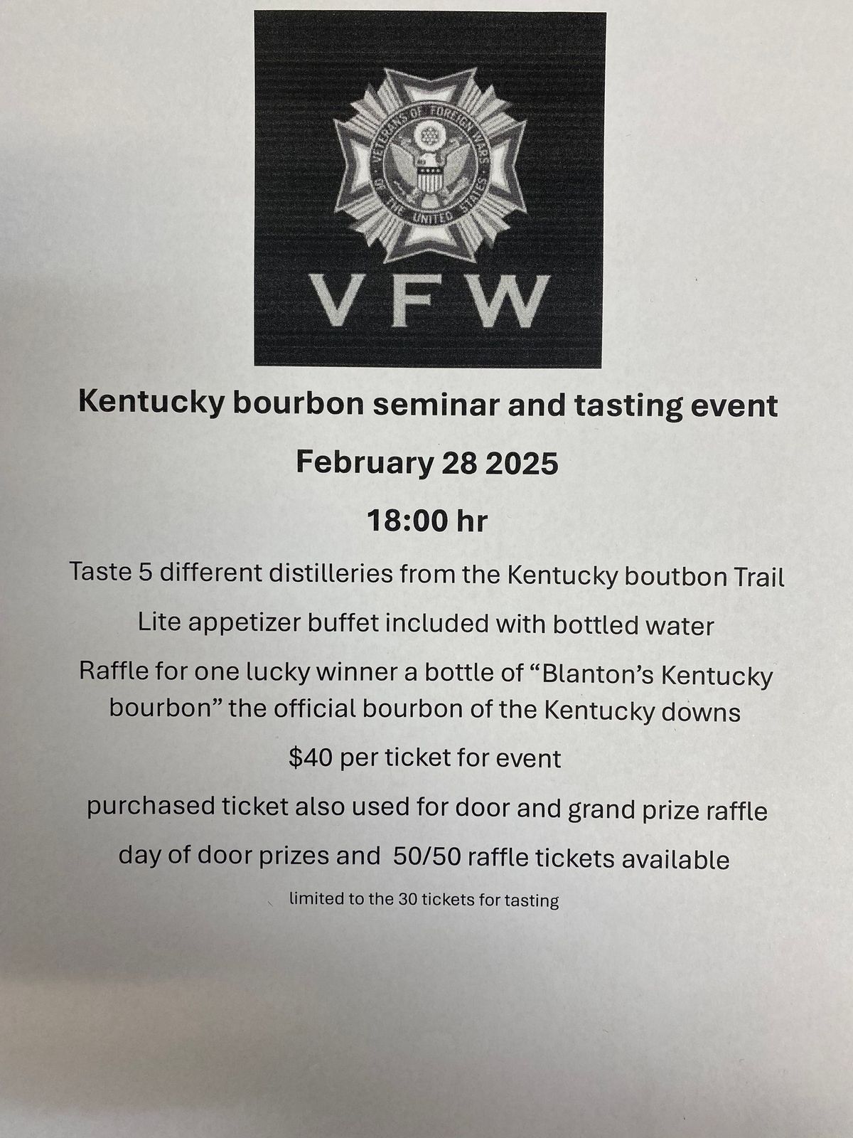 Kentucky Bourbon Seminar and Tasting