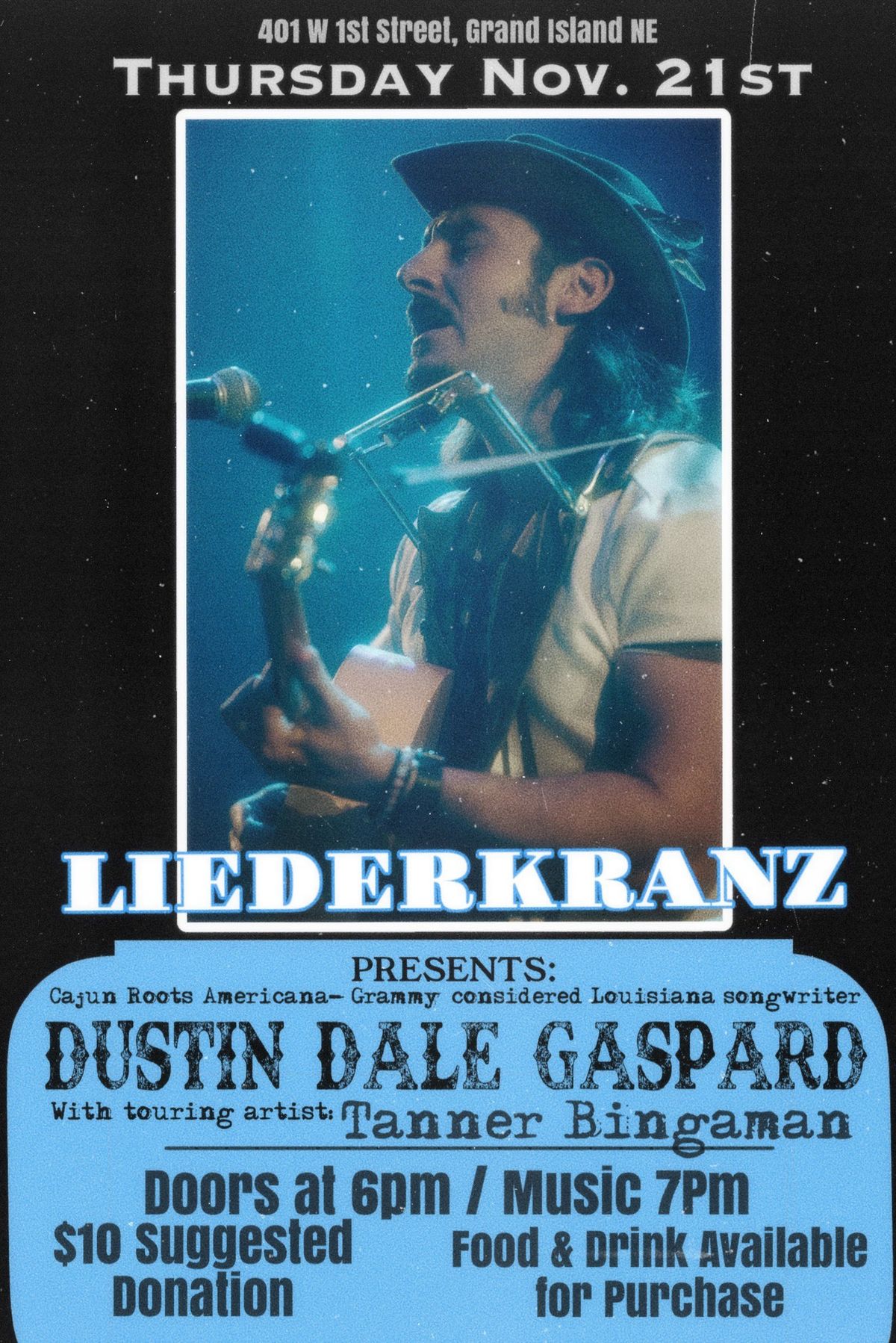 DUSTIN DALE GASPARD    LIVE AT THE LIEDERKRANZ 