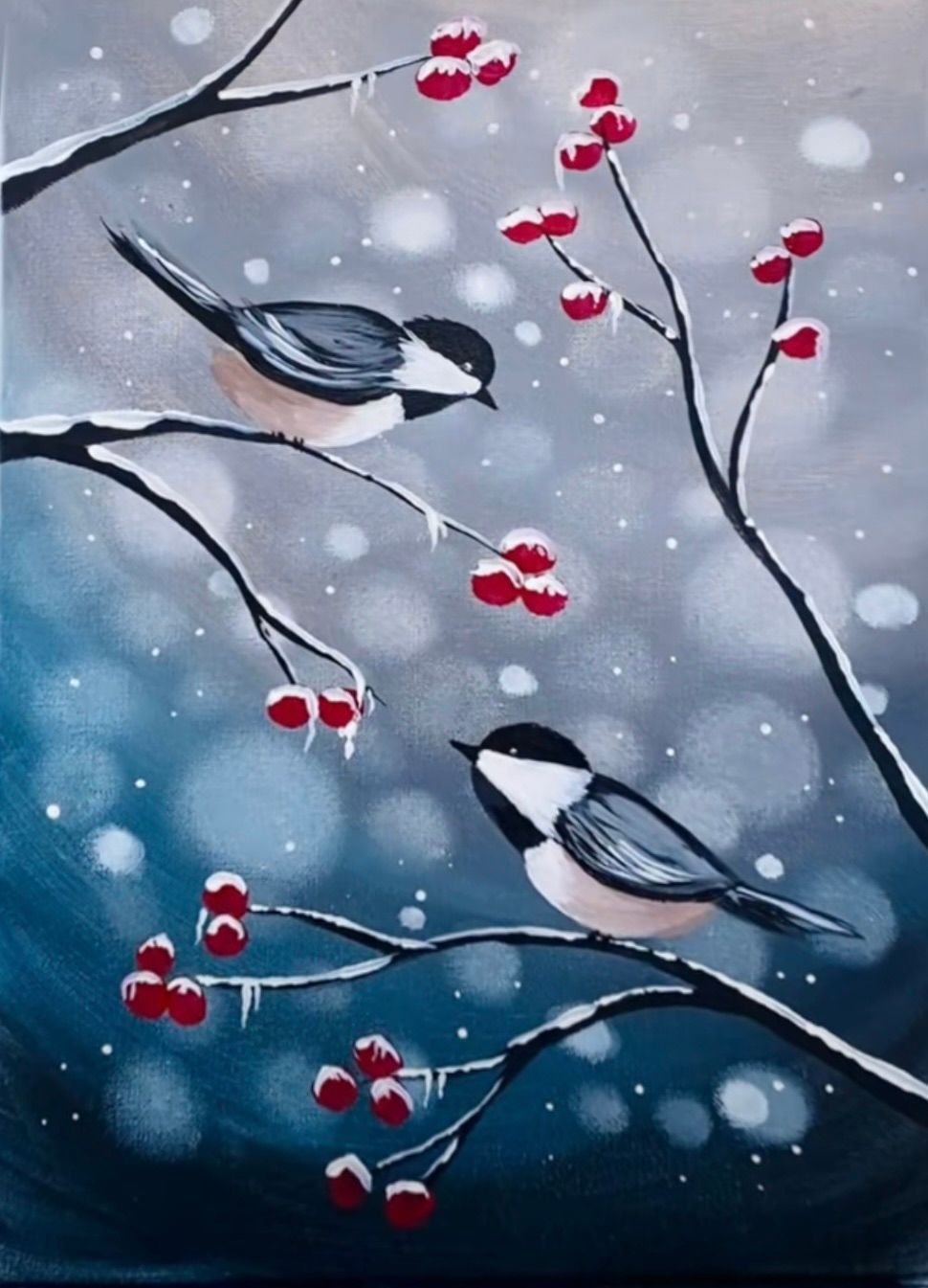 Winter Birds Rectangular Canvas Painting Experience with Heather at Simply Delicious, Aldridge 