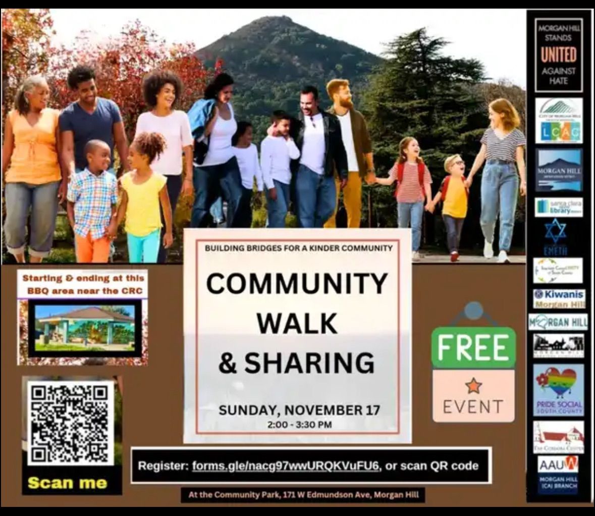 Morgan Hill United Against Hate Community Walk & Sharing