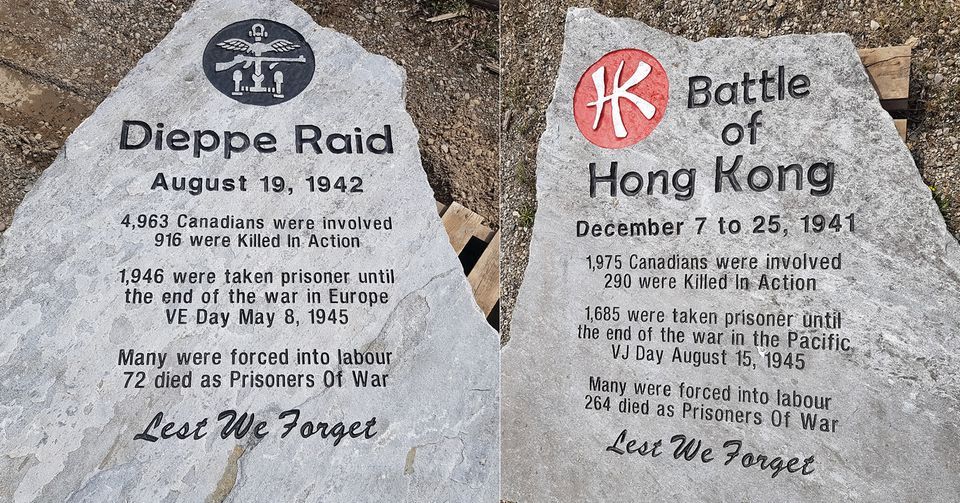 Monument Dedication for Dieppe and Hong Kong