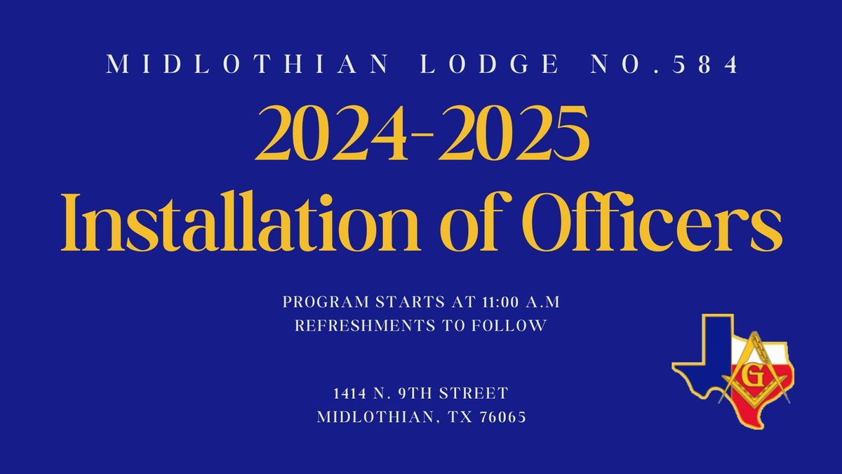 2024-2025 Installation of Officers, 1414 N. 9th St, Midlothian, TX ...