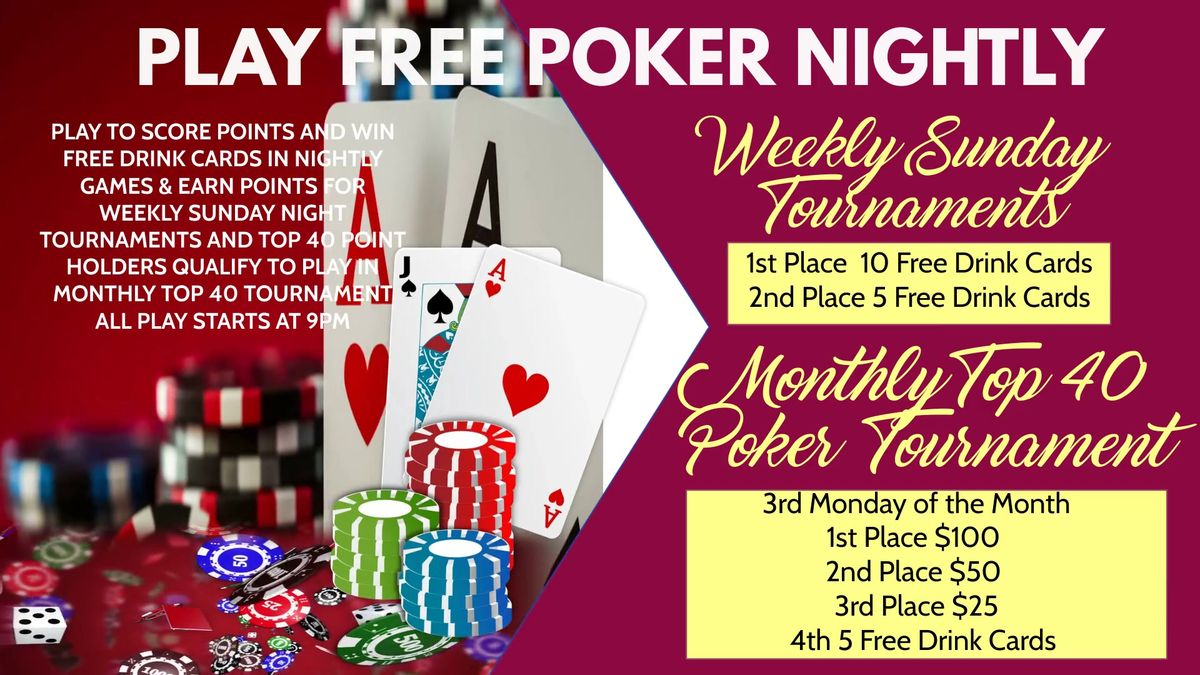 Weekly Free Sunday Night Poker Tournament
