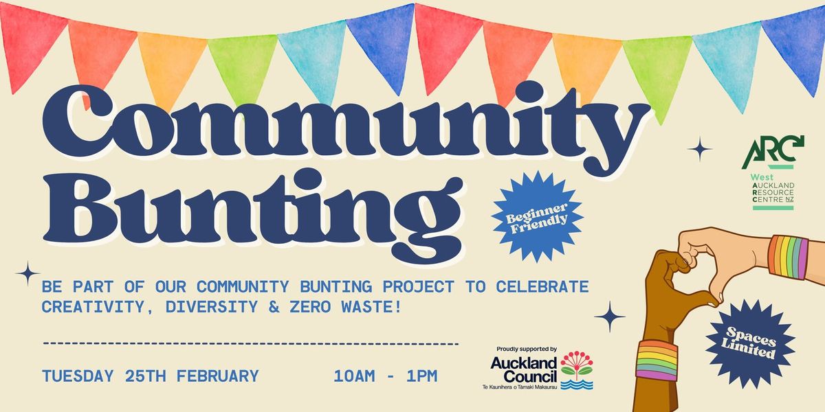 Community Bunting for Pride with the West Auckland Resource Centre!