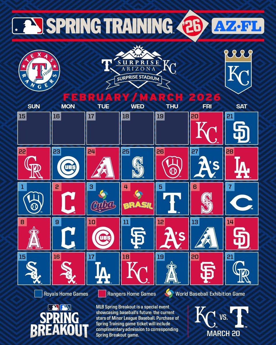 Spring Training: Texas Rangers vs. Kansas City Royals