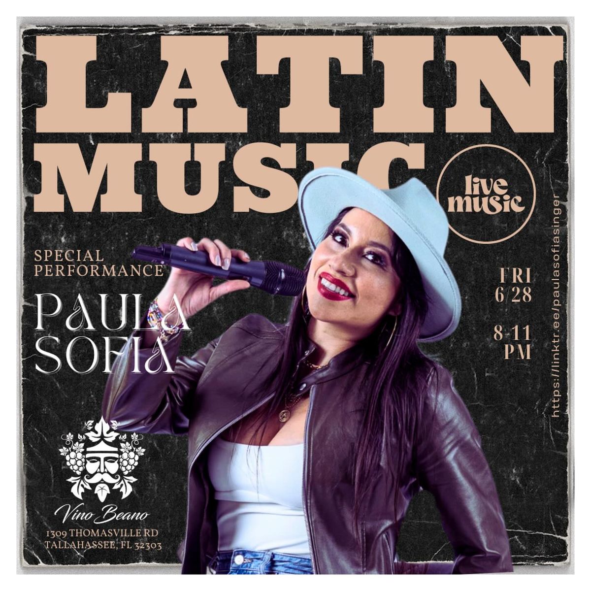 Paula Sofia + Latin Music @Vino Beano 