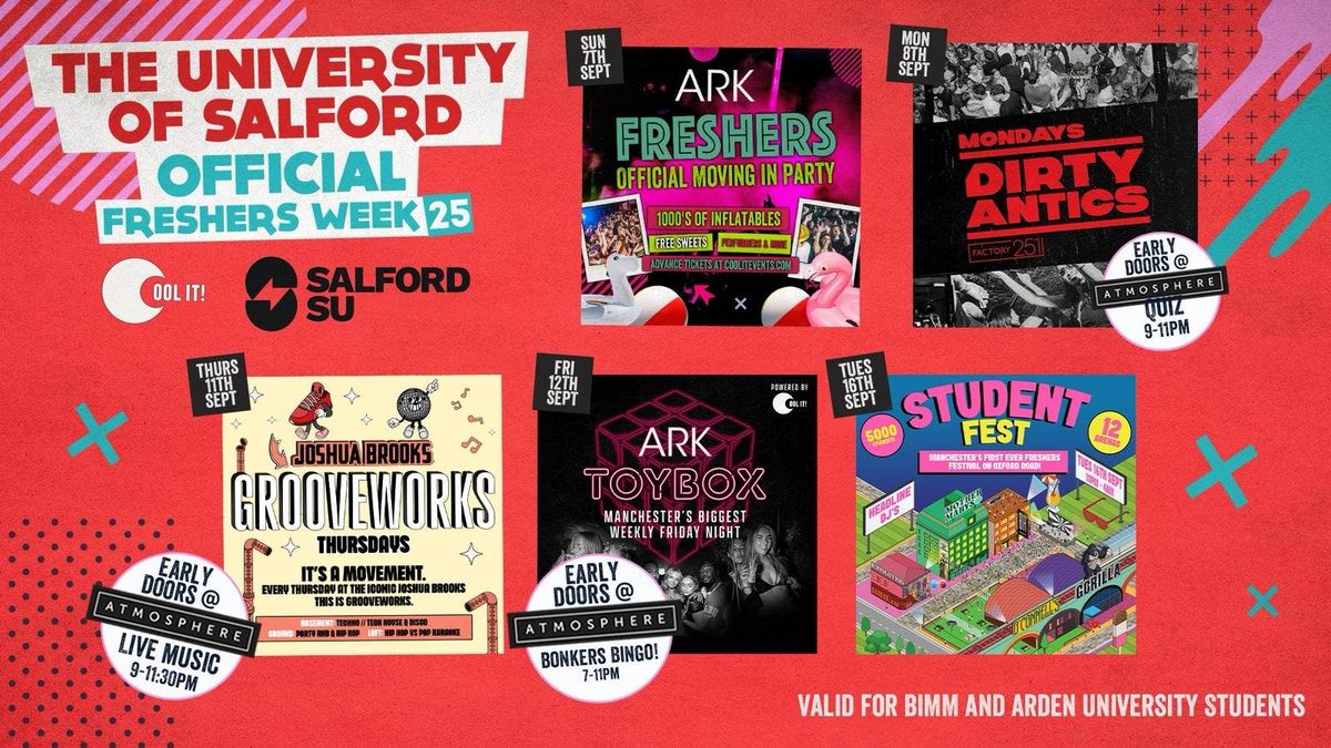 SALFORD UNIVERSITY - OFFICIAL - All Access Freshers Wristband 2025 \ud83c\udf9f\ufe0f