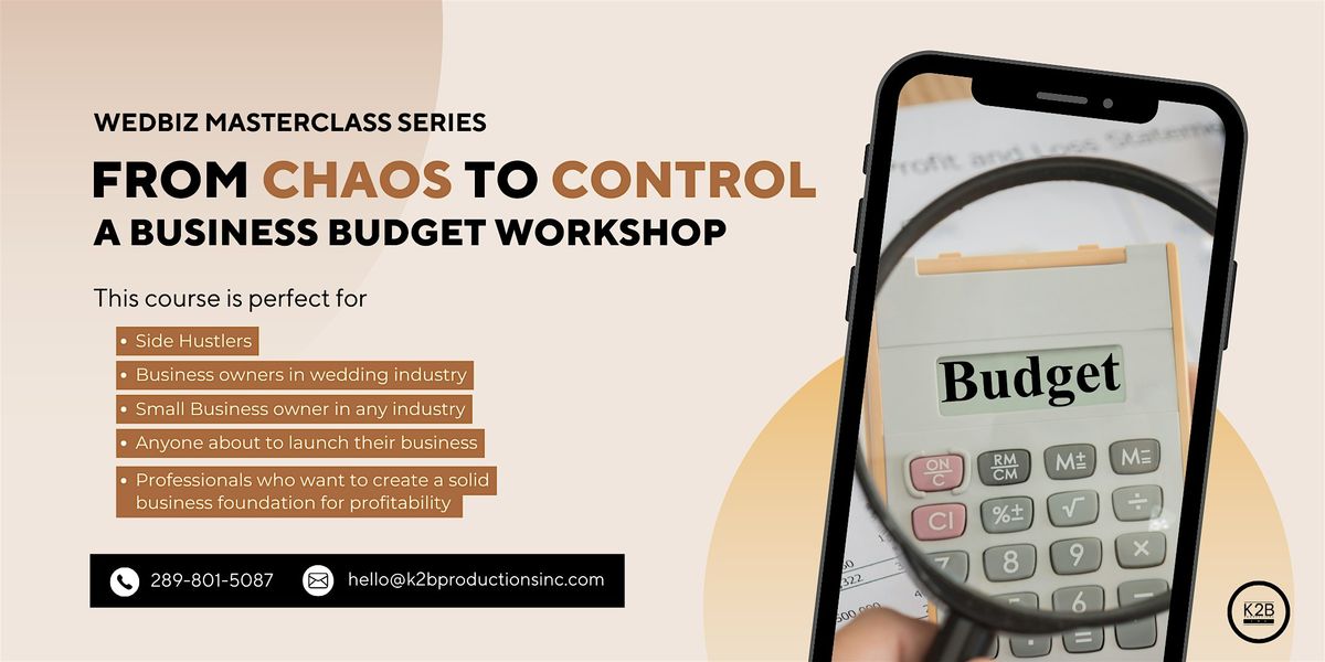Wedbiz Masterclass Series:A Wedding  Business Budget Workshop