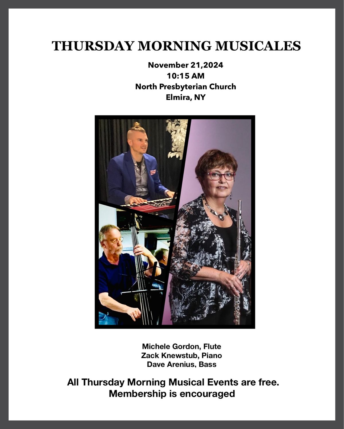 Thursday Morning Musical Concert - Jazz Trio