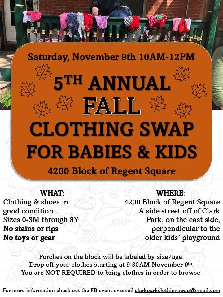 5th Annual Fall Clothing Swap for Babies & Kids